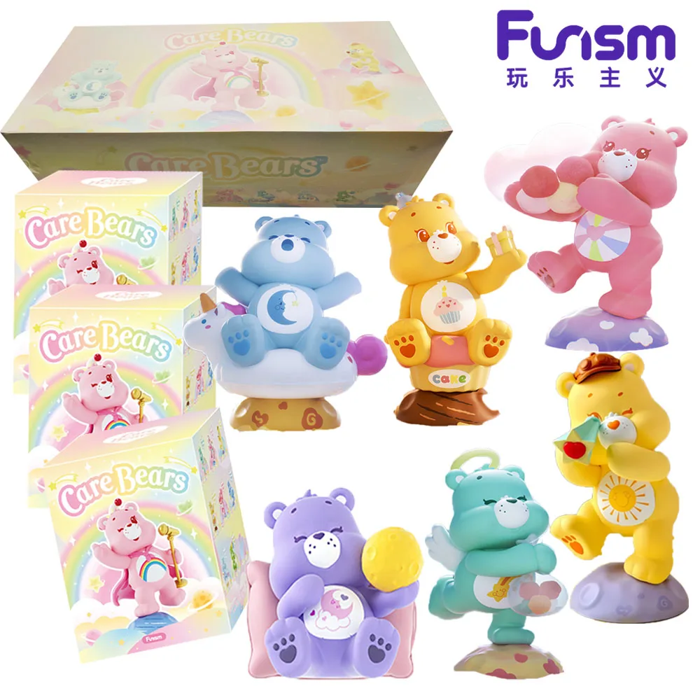 Véritable fonctionnement soins ours guérison planète série boîte aveugle jouets mignon souhait ours joie ours personnages cadeaux de vacances pour les filles