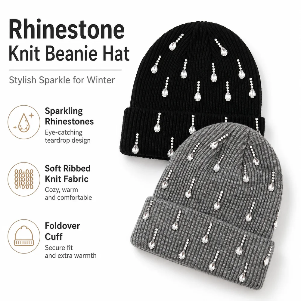 Gorro de punto brillante para  - Beanie Cuffed Knit reseña y precio