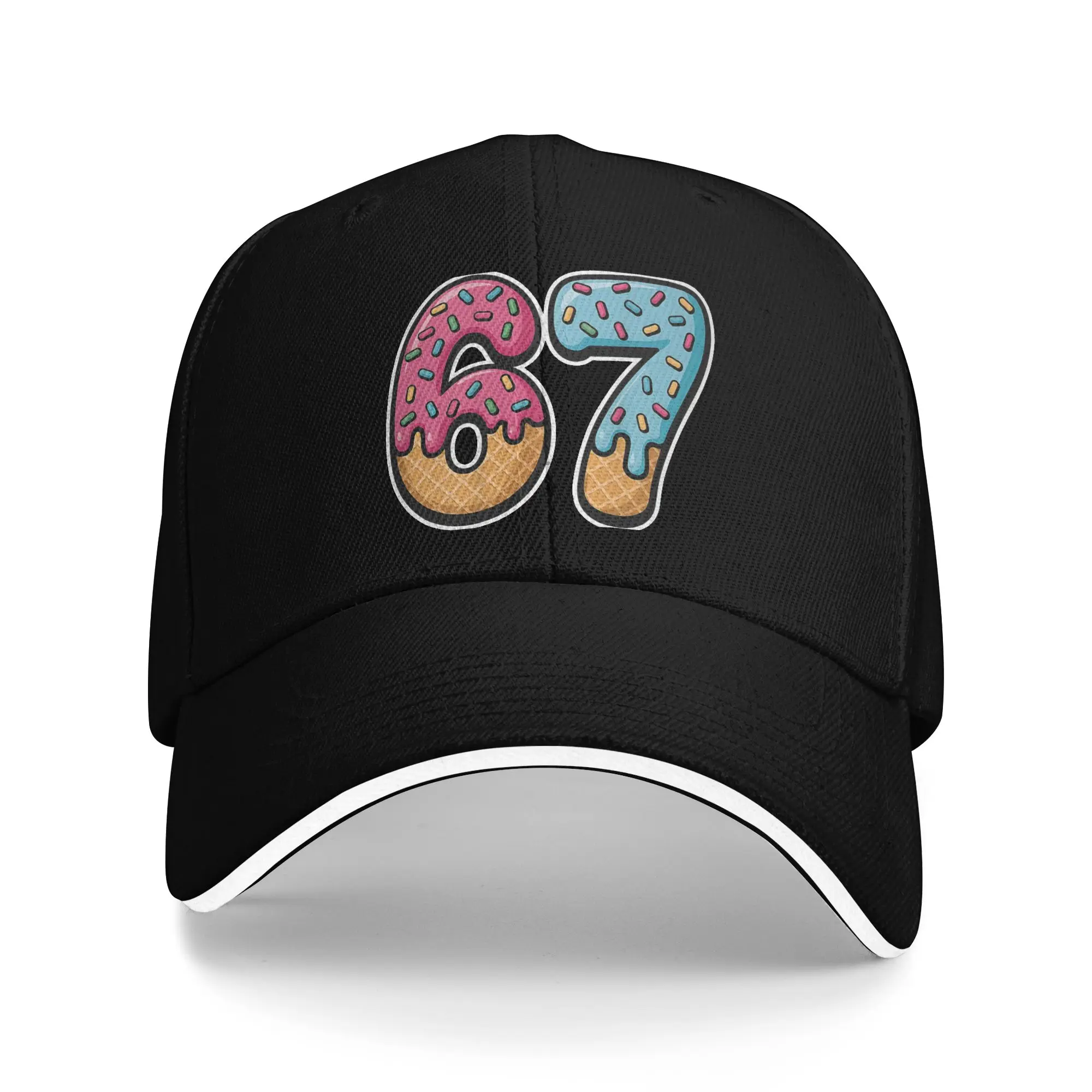 67 Ice Cream Drip Baseball Caps Popular  Sandwich Hats for Men Women Adjustable Dad Hat Fishing