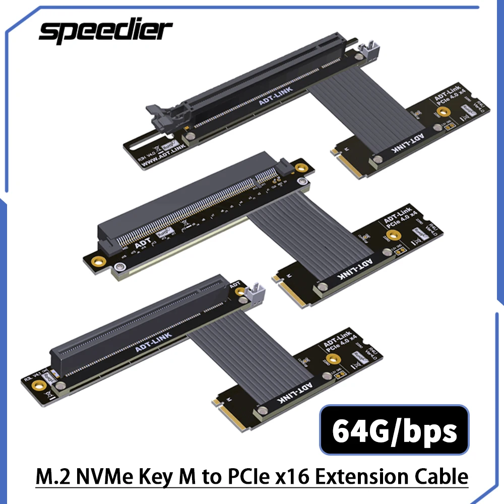 

Переходник M.2 для NVMe SSD на PCIe 4,0x16, переходная карта, Поворот 90, угловой переходник для видеокарты, переходник M2 NGFF M Key для PCI E 4,0 x4