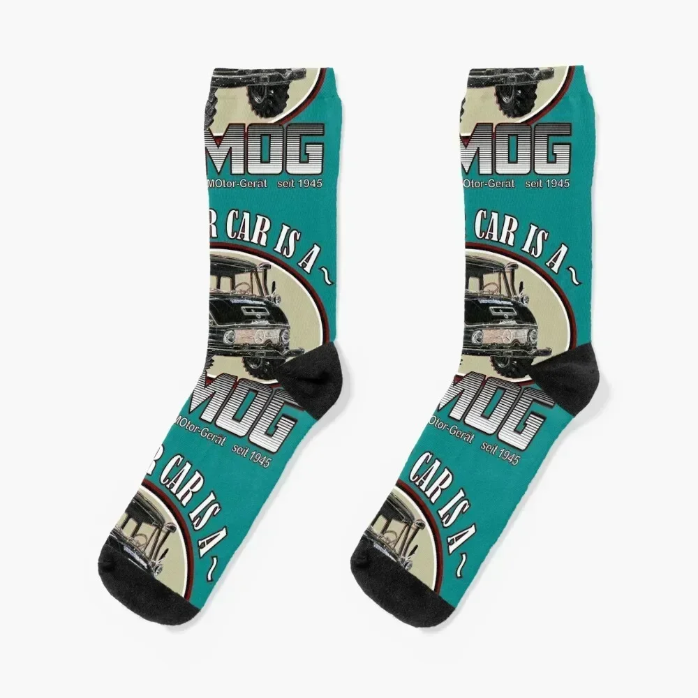 

My other car is a UNIMOG (mint background) Socks hiphop basketball Socks Women Men's