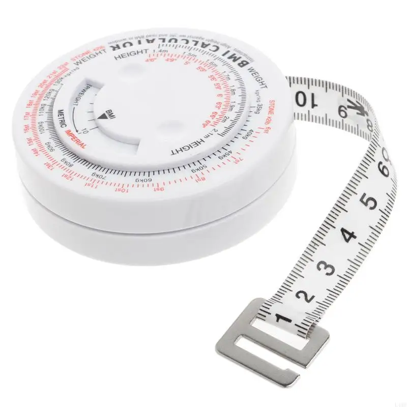 BMI Body Mass Index Retractable Tape 150cm Measure Calculator Diet Weight Loss L4MF