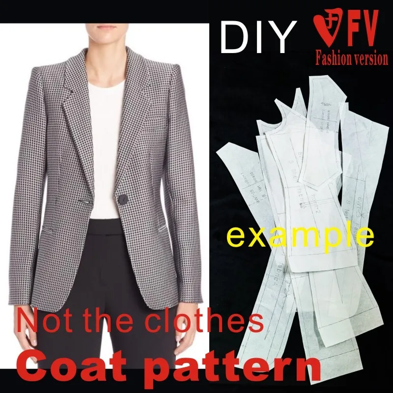 Women's suit pattern cutting diagram Slim coat 1:1 clothing design pattern BWT-54