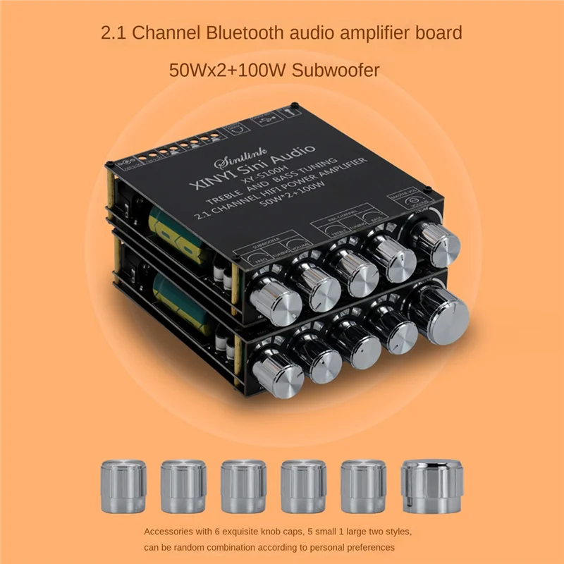 High Quality-XY-S100H 2.1 Channel Bluetooth Amplifier Board TPA3116D2 Subwoofer BT5.0 Audio Module DC5-26V