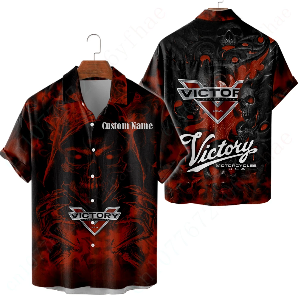 Victory camisas para hombres y mujeres, cárdigan de botón de lujo Harajuku, camisas y blusas casuales, ropa Unisex, camiseta de Anime de gran tamaño