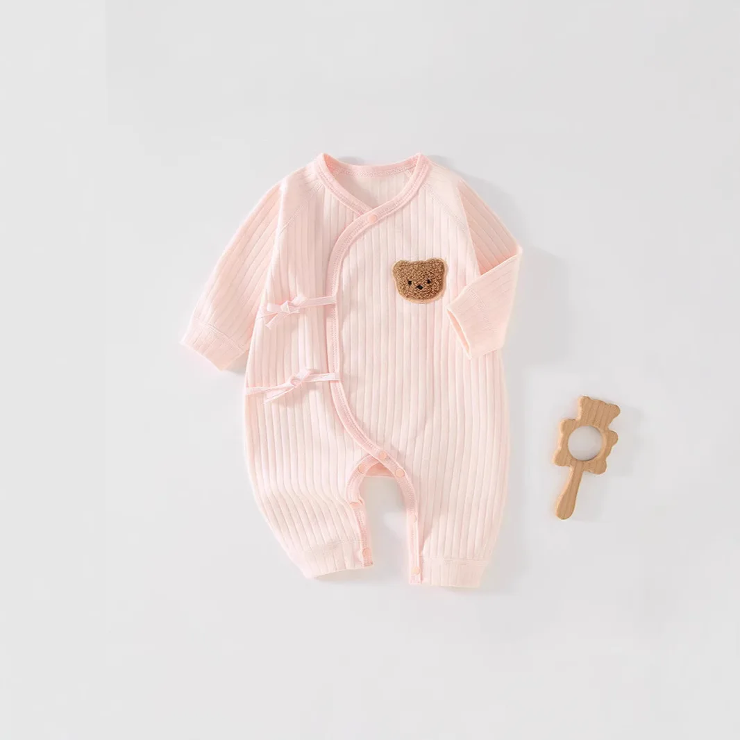 Somenie Newborn Clothes Pure Cotton Baby Onesie Super Cute Spring and Autumn Newborn Boneless Baby Pajamas Class A