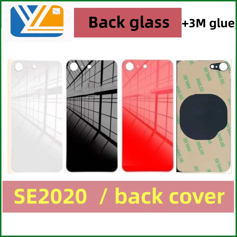 For iPhone SE2020 Back Cover Glass+3M glue Big Hole Rear Glass Fast Replacement High Quality Housing Battery Cover SE 2020 Glass