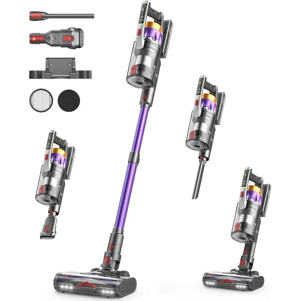 

Cordless Vacuum Cleaner, 600W 50KPA 70Mins Vacuum Cleaners for Home, Powerful Suction Cordless Stick Vacuum with Self-Standing,