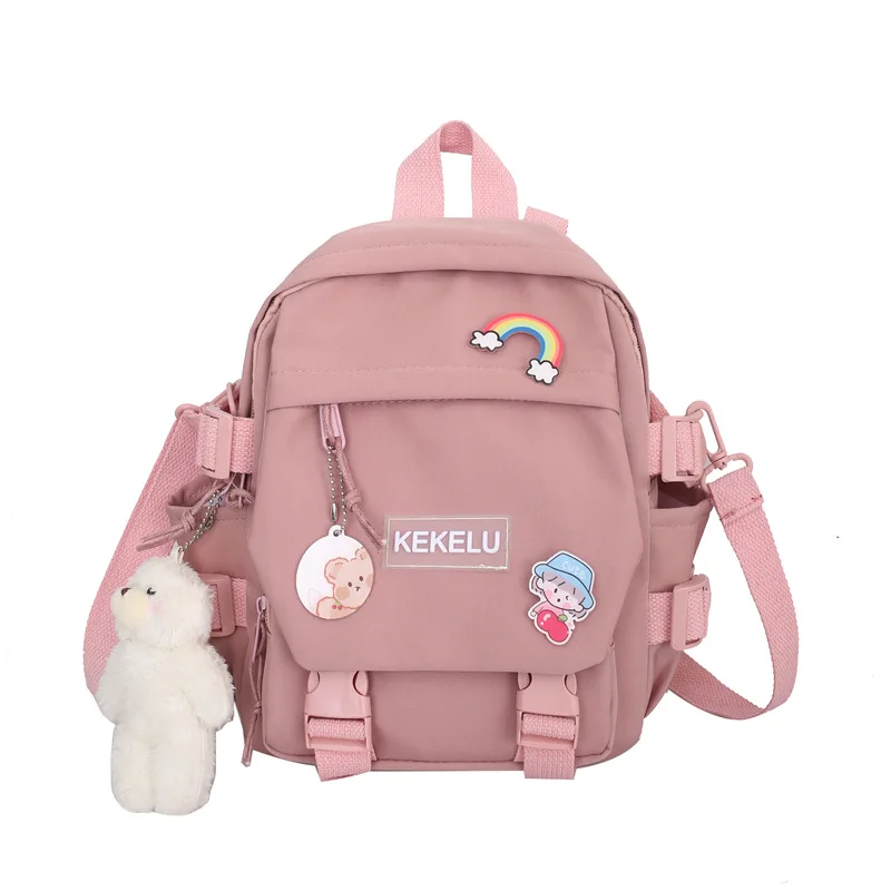 Canvas Bag Girl Shoulder Messenger Bag Student Sweet Cute Small Backpack Female Shoulders Mochila Escolar Plecak Kids Bag Rugzak