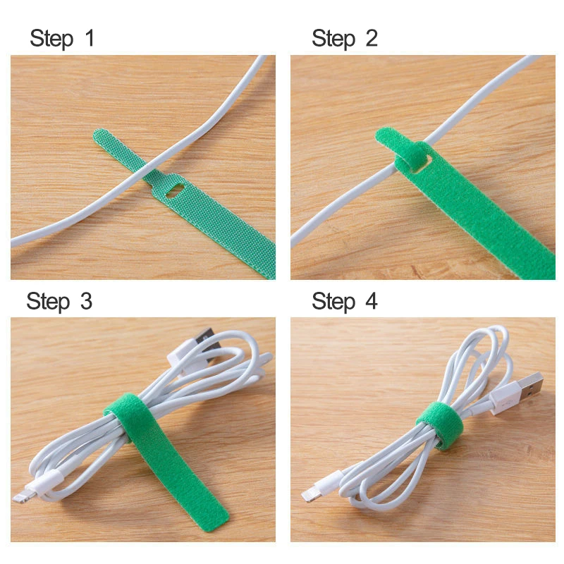 10/50pcs Adjustable Cord Ties Reusable Cable Ties Microfiber Hook Loop Cords Tape Storage Fastening Strap Tape Organizer