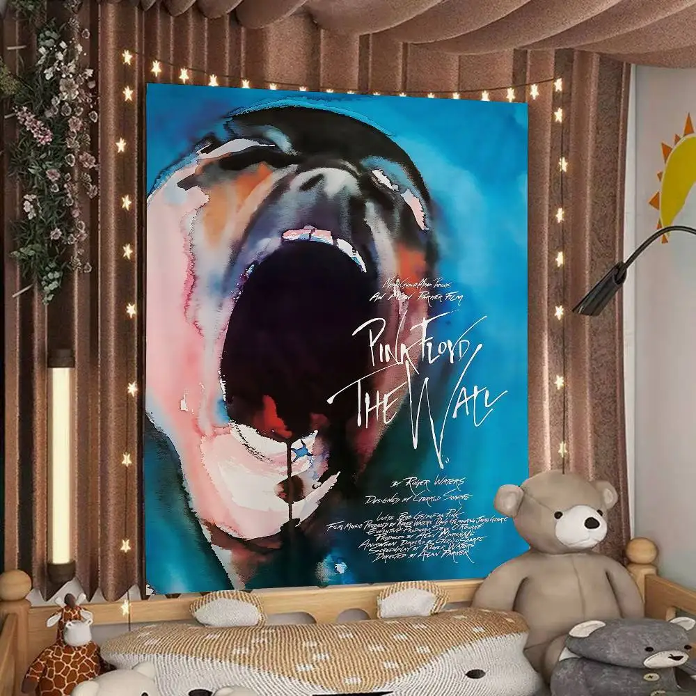 P-Pink F-Floyd-d روك باند أنيمي نسيج لغرفة المعيشة ديكور المنزل النوم ديكور المنزل