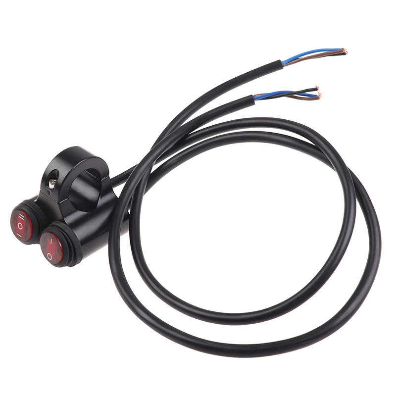 7/8\'\' 22mm Motorcycle Handlebar Headlight Fog Spot Light Dual On Off Switch 12V