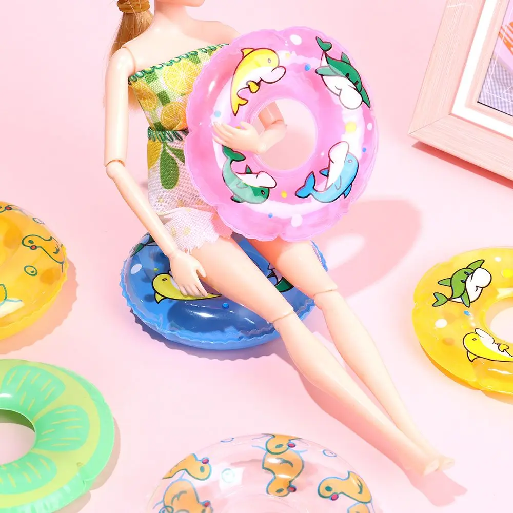 정장 1/6 인형 해변 용품 인형 집 액세서리 만화 동물 장난감 구명 벨트 미니어처 수영 링 인형 구명 부표