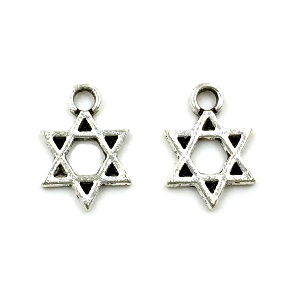 200PCS Mini Star Hexagram Hollow Charm Pendants 12x8mm DIY Jewelry Handicrafts Making Supplies Handmade Materials Pack