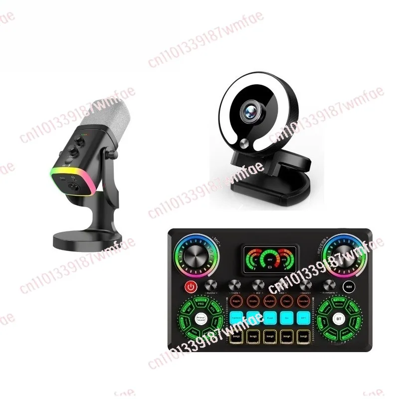 Broadcast Suite 4k Autofocus Webcam with Smart Voice Repair Sound Card and Dynamic Microphone for Live Streaming