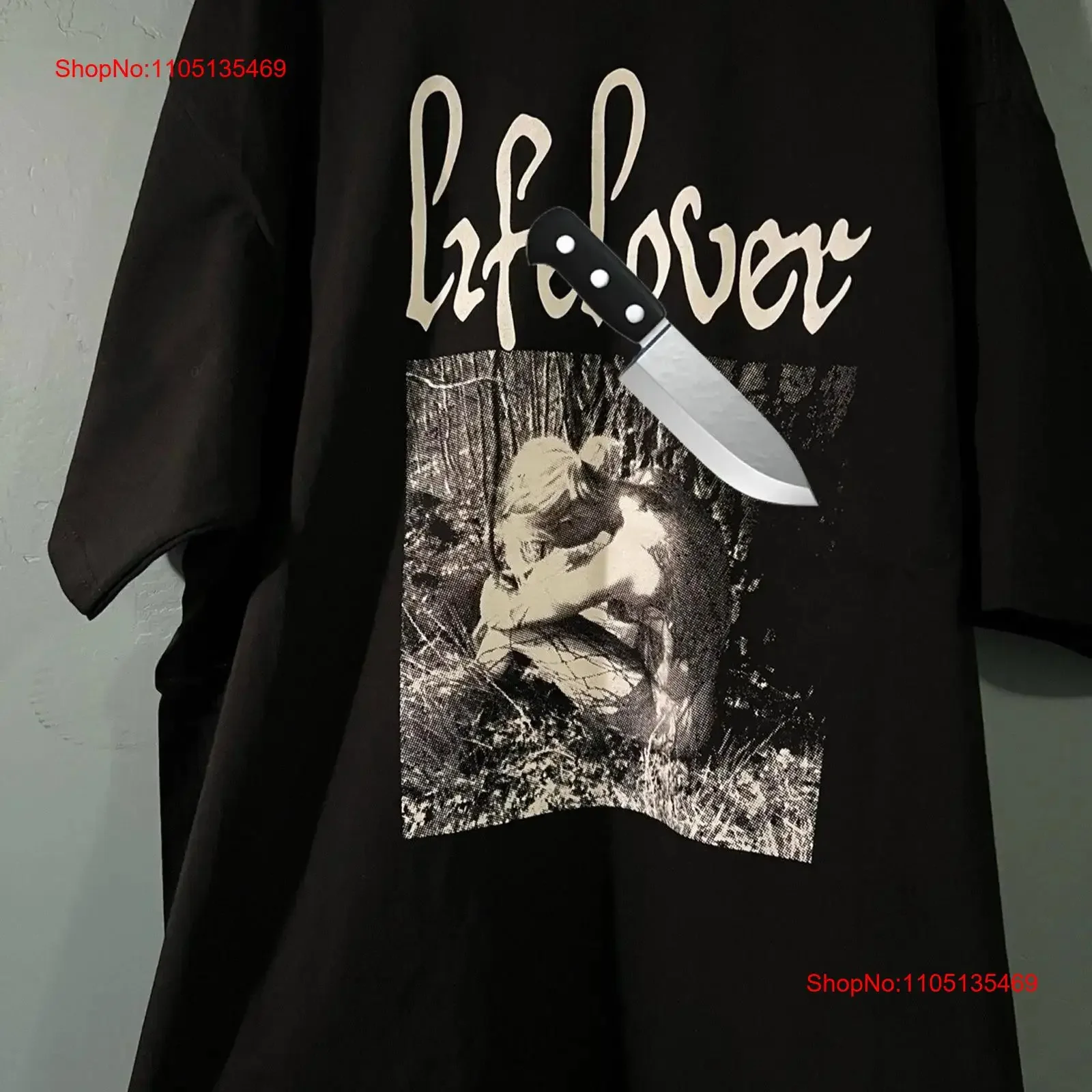 Lifelover Pulver T-Shirt Größe 2XL Black Metal DSBM Vintage Washed Grafikdesignerkleidung Bequeme, stilvolle, weiche Streetwear