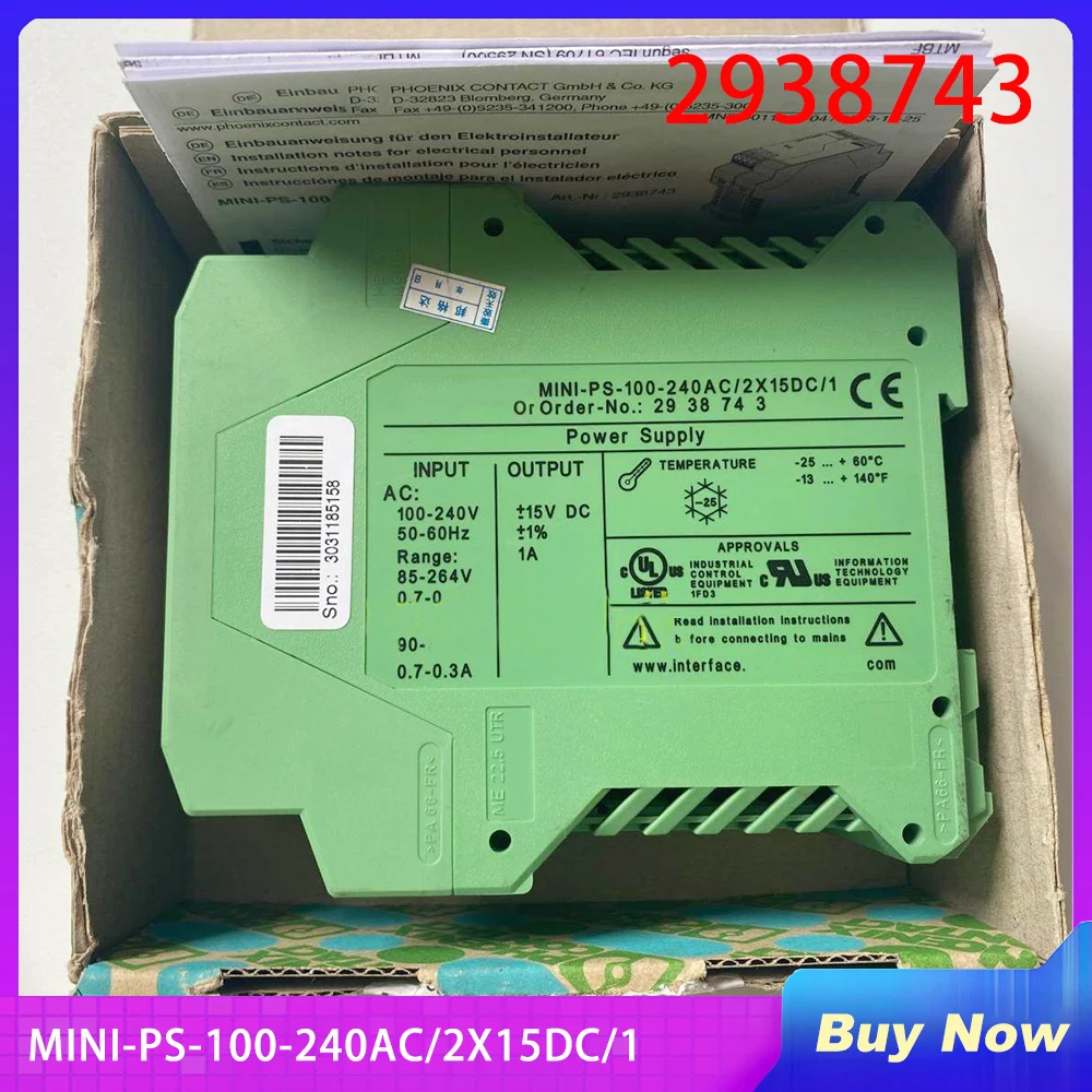 

2938743 For Phoenix Power Supply MINI-PS-100-240AC/2X15DC/1