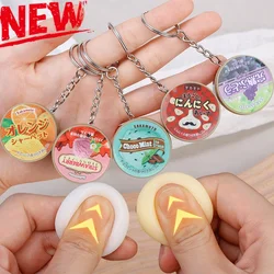 Japanese Miniature Keychain Ice Cream Cone Slow Rebound Pinch Pendant Creative Food And Play Variety Of Flavors Pudding Keychain