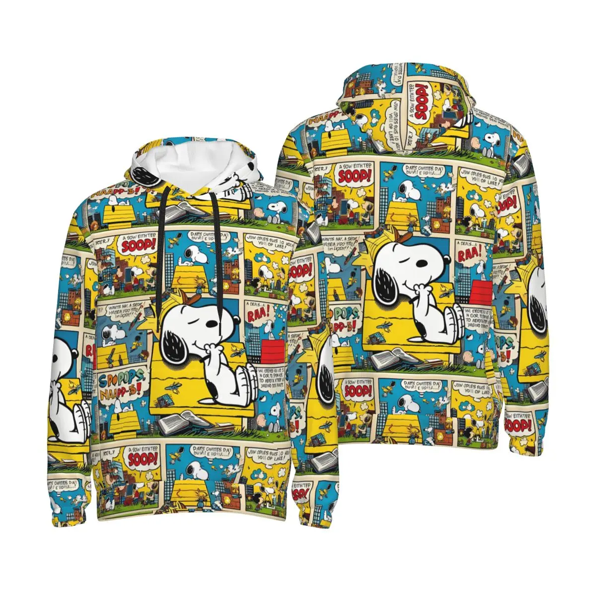 Peanuts Comic Characters Snoopy Hoodie Men Women Sweatshirt Graphic Cartoon Kanga Pocket Hoodies Pullover Long Sleeve Shirts