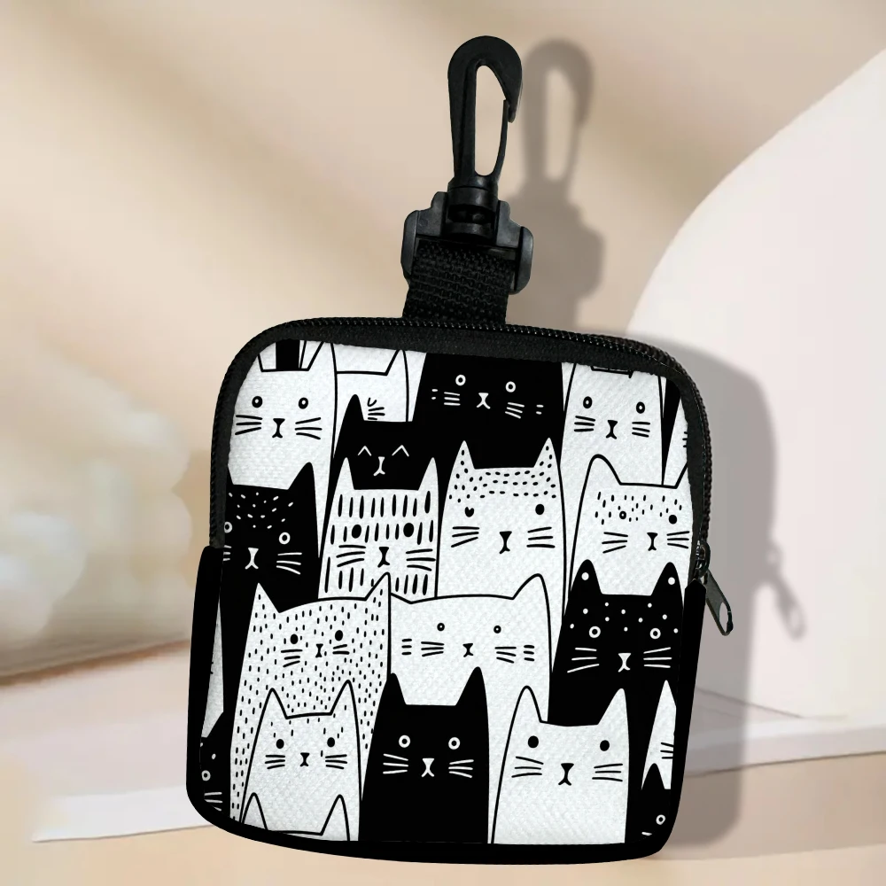 1pc Chic Cat Pattern Large Capacity Coin Wallet, Digital Printed Mini Coin Purse Storage Bag Earphone Bag Friends Gift Pouch