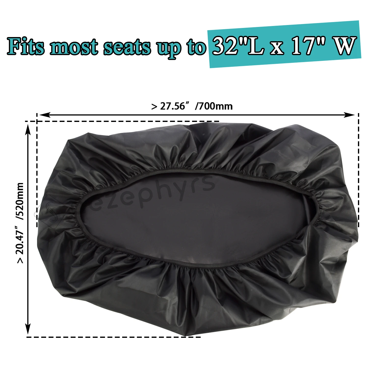 32" L x 17" W Motorcycle Rain Waterproof Seat Cover Two-Up Seat Protector Bra for Harley Touring Softail Dyna Electra Road Glide