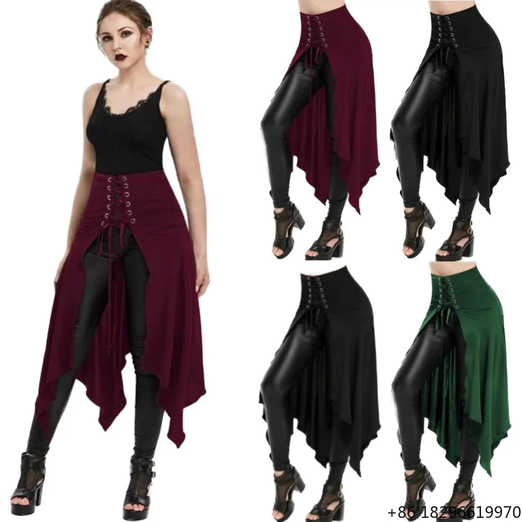Halloween Cosplay Hip Hop Vintage Street Dance Style Irregular Hem Skirt