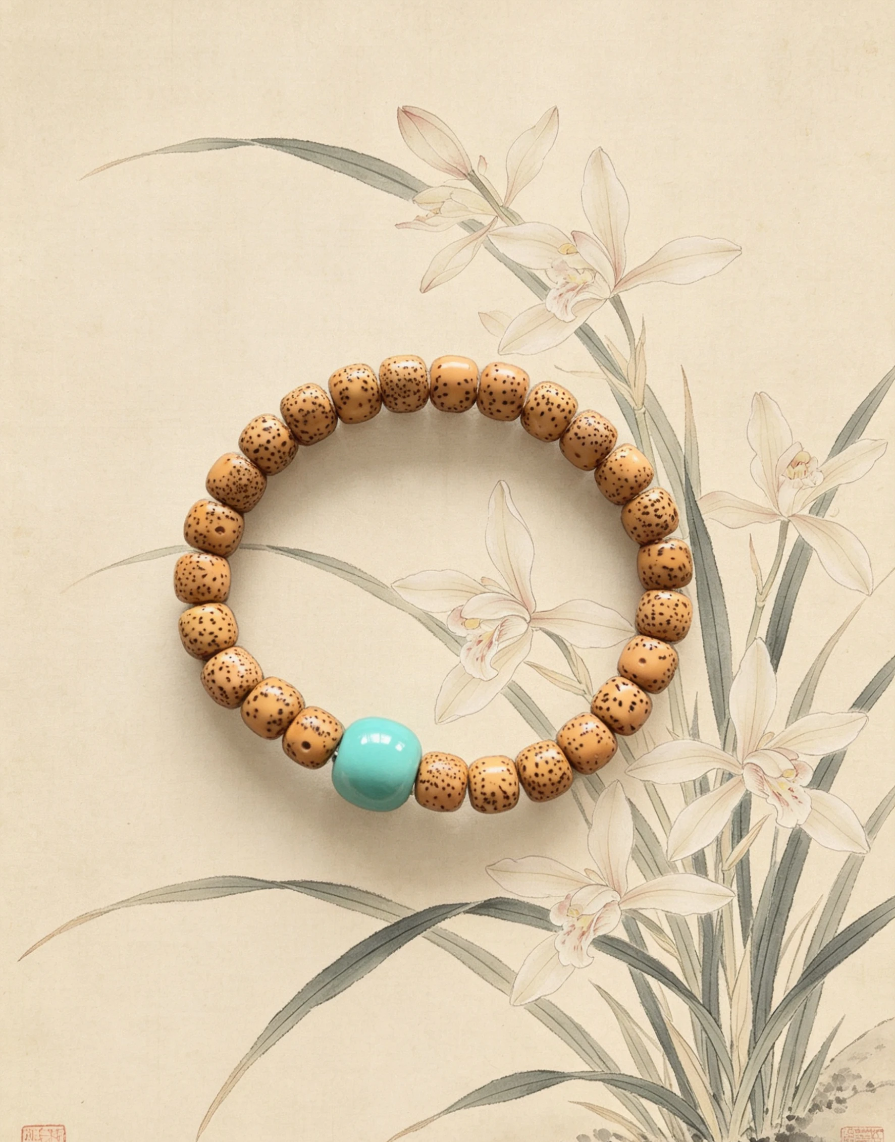 Image 6: Bracelet simple en graines de Bodhi Xingyue dorées naturelles