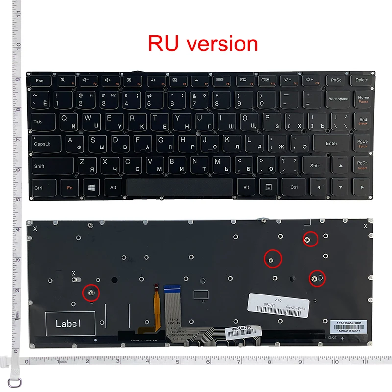 Imagem -03 - Teclado Portátil para Lenovo Eua ru Inglês Lenovo Yoga Pro Yoga 90013isk 900s-13isk Novo