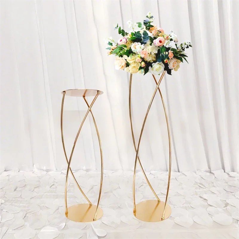 10 Stück Elegante Goldene Metall-Blumenständer als Hohe Tischdekoration für Hochzeitsfeier und Eventdekoration, Neues Design – Detail 3