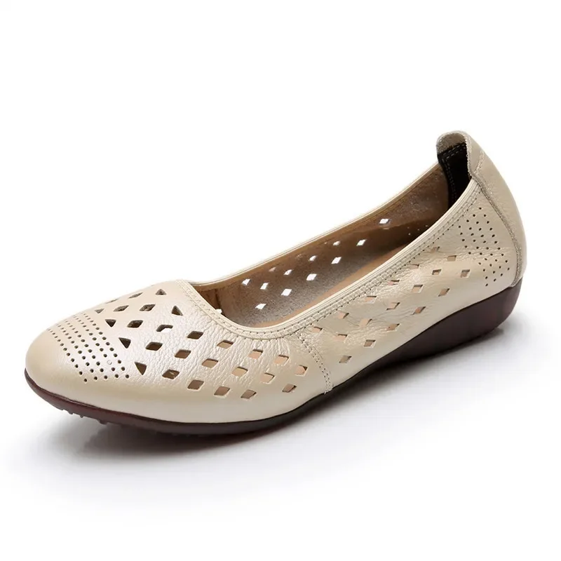 Big Size 35 - 43 scarpe estive da donna sandali piatti da donna in vera pelle sandali Casual traspiranti sandali da donna