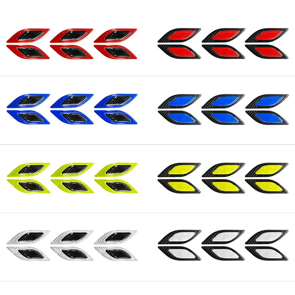 6 pcs/set Reflective 3D Stickers Car Reflective Strips 300 Meters Visibility Car Stickers