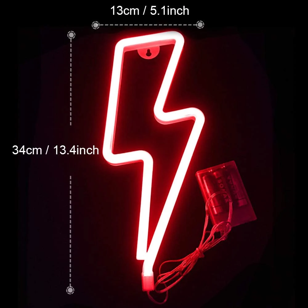 LED النيون البرق على شكل علامة النيون التكبير ضوء USB الزخرفية ضوء جدار ديكور للأطفال غرفة الطفل حفل زفاف