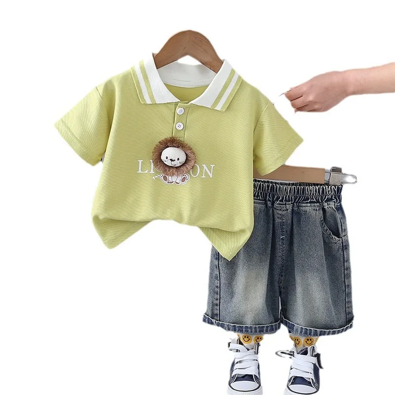 

Baby Summer Clothes Boys Girls Suits for Baby Gentleman Cartoon Polo Shirts and Shorts Pants 0-5 Years Two Piece Clothing Set