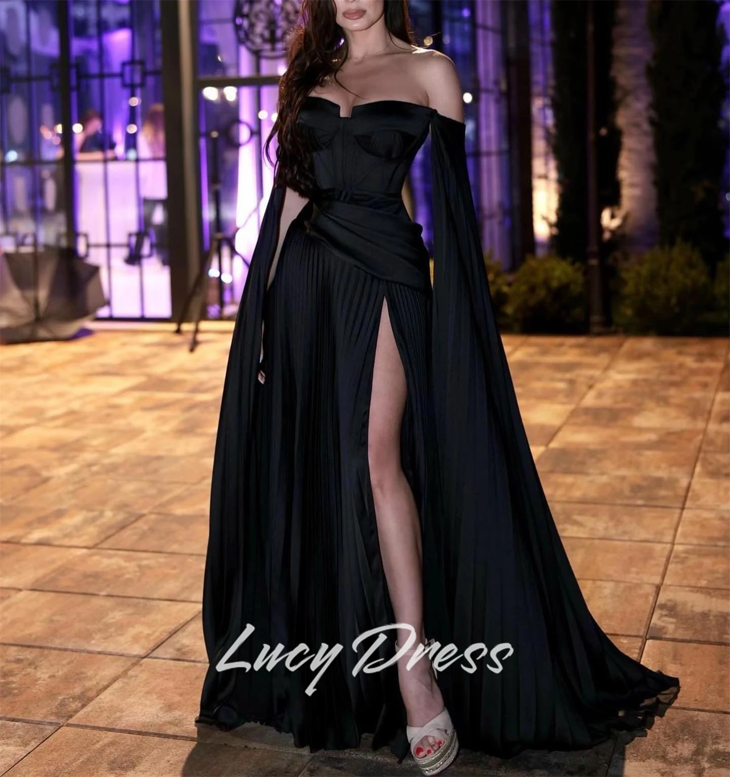 فساتين لوسي المخصصة لحفلات الزفاف والمناسبات الخاصة، فساتين شارون السعيدة، فستان سهرة نسائي، فساتين حفلة موسيقية سوداء