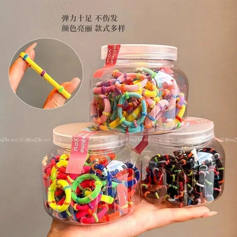 

50 Kids' Hair Accessories Children's Hair Tie Rubber Band Female Non Hurting Hair Rope High Elasticity Bamboo Knot Girl Gift