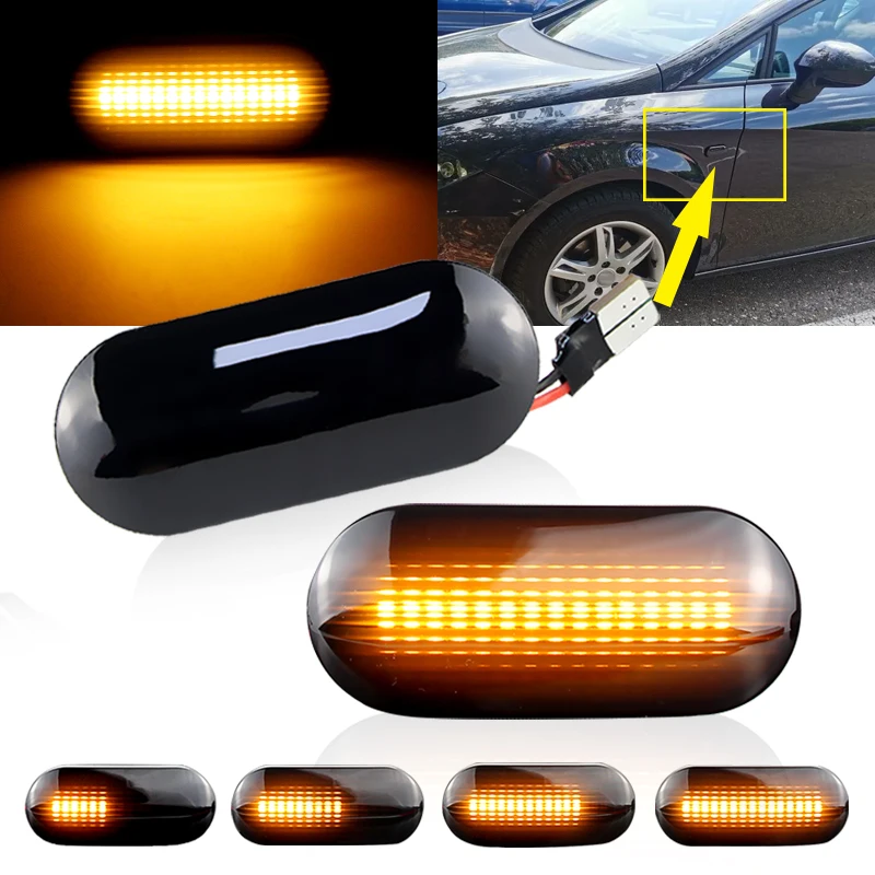 2PCS Led Dynamic Side Marker Turn Signal Light Sequential Blinker Light For VW Golf 3 4 MK3 MK4 Passat 3BG Polo 6N 9N Bora Vento