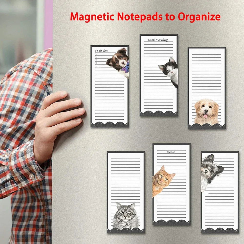 Kawaii Cute Magnet Fridge Memo Pads Non-sticky Notes Refrigerator Notepad Magnetic Grocery Shopping List To Do Check Daily Plan