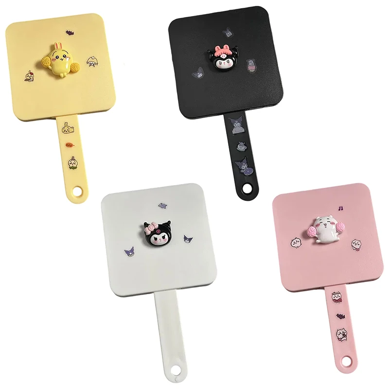 Sanrio kuromi espelho & pente bonito dos desenhos animados pente de cabelo estilo de cabelo com espelho anime portátil viagem pequeno pente ferramentas presente das meninas