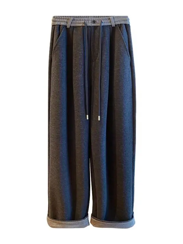 Pantaloni a gamba larga taglie forti Pantaloni casual dritti larghi da donna Pantaloni lunghi fino al pavimento Autunno Inverno Jeans a vita bassa