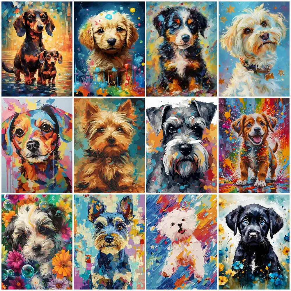 Tier Welpe Hund DIY Diamant Malerei Mosaik voller runder Bohrer Stickerei Wanddekoration