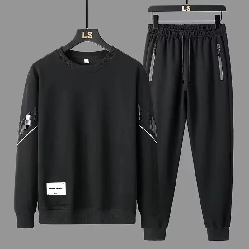 2023 Autumn Men's Sports Suit Casual Sweatshirt Pullover 2-Piece Set Plus Size Round Neck Sweatshirt Stylish Male Tracksuit