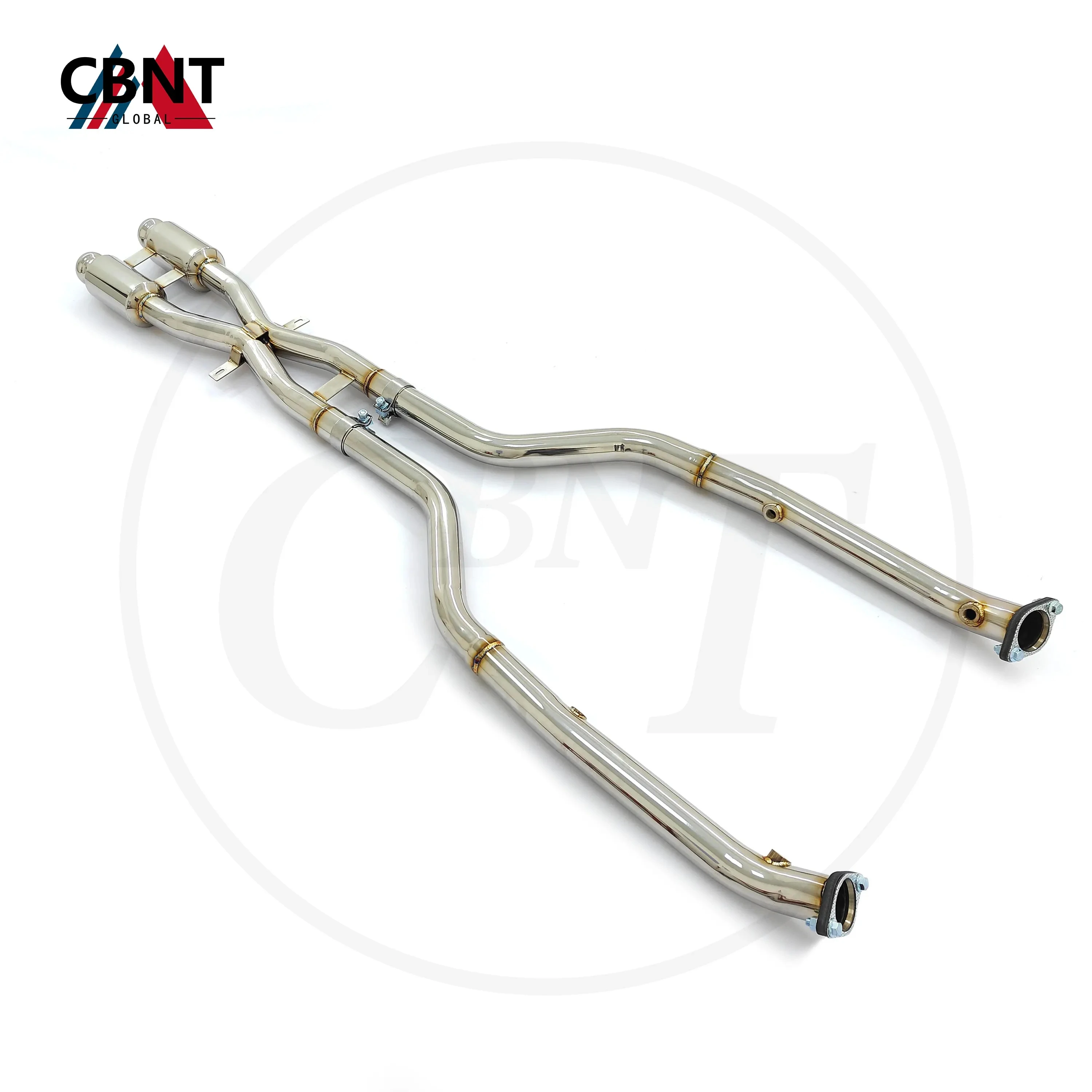 CBNT Exhaust Mid Pipe with Resonators 60mm/2.36inches for BMW E90 E92 M3 High Quality SS304 Tuning Middle Pipe Exhaust Systems