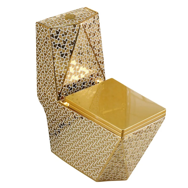 Factory Price High Quality Hotel Golden Wc Bathroom Commode Ceramic One Piece Gold Toilet