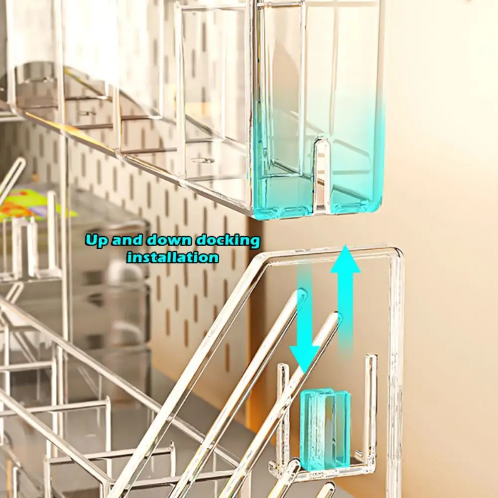 Multi-functional Acrylic Pen Holder 3/4/5 Layers Clear Pen Rack Multi-Compartment Stationery Storage Supplies Home Office