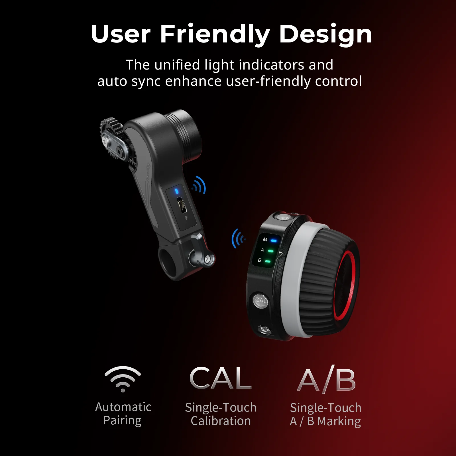 SmallRig Wireless Follow Focus Kit Lite for Precise and Low-Latency Focusing Video Shooting 21H Standby Time for Zoom Lens 4296