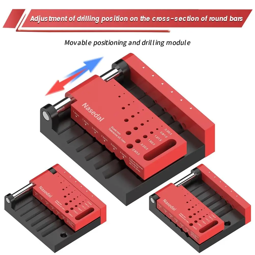 

DIY Craft Round Rod Center Locator Adjustable Professional Round Rod Center Drilling Fixture Portable for Gundam Model