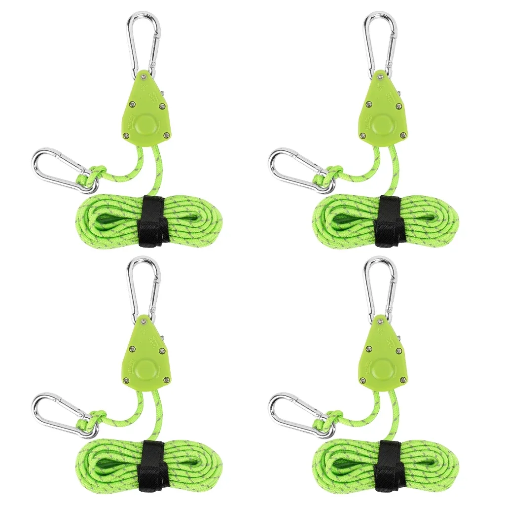 

Регулятор шкива для кемпинга, 4-метровая светоотражающая веревка, веревка для палатки со шкивами, регулируемая на открытом воздухе