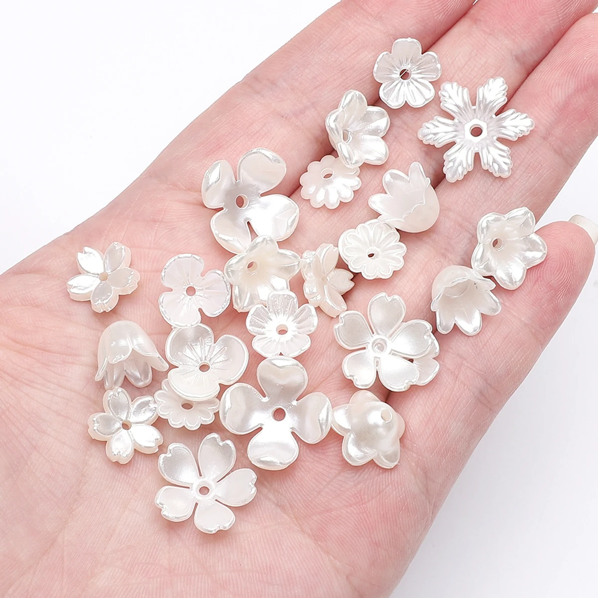 ABS 모조 바로크 진주 비즈, 꽃 모양, 느슨한 스페이서 비즈, 쥬얼리 제작, DIY 목걸이 팔찌 용품, 로트당 20-50 개