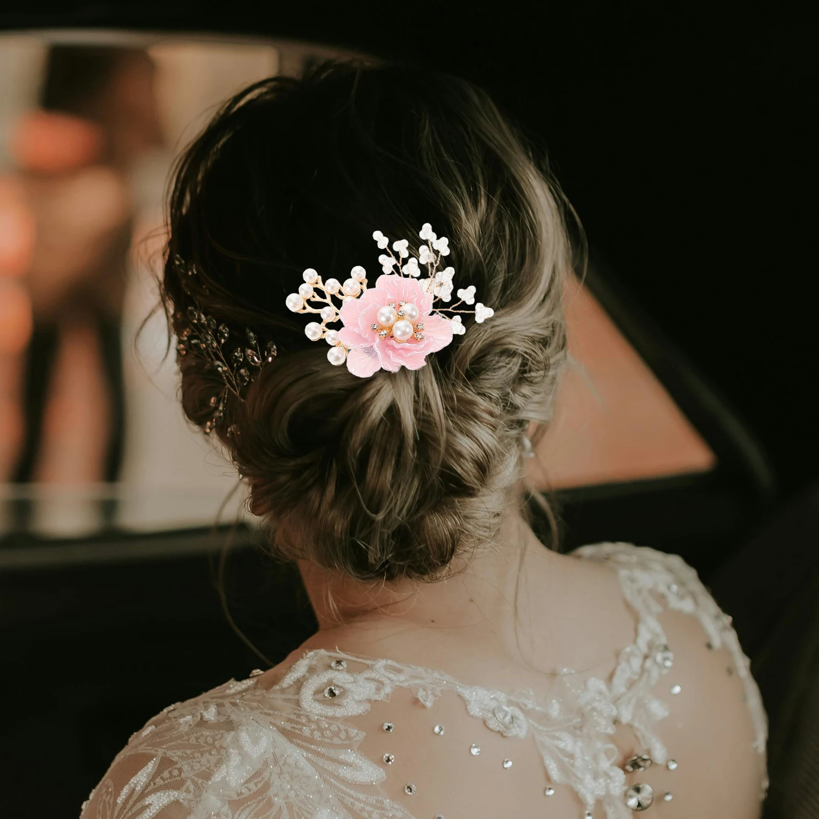 

U Shape Imitation Pearl Floral Hairpin For Women Wedding Bride Styling Accessories Rhinestone Hair Forks Bridal Hairpieces Metal