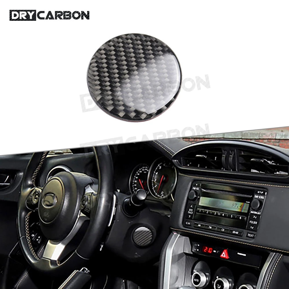 

For Toyota GT86 FT86 ZN6 For Subaru BRZ 2013-2017 Carbon Fiber Steering Wheel Stalk Unblock Power Button Cover Sticker